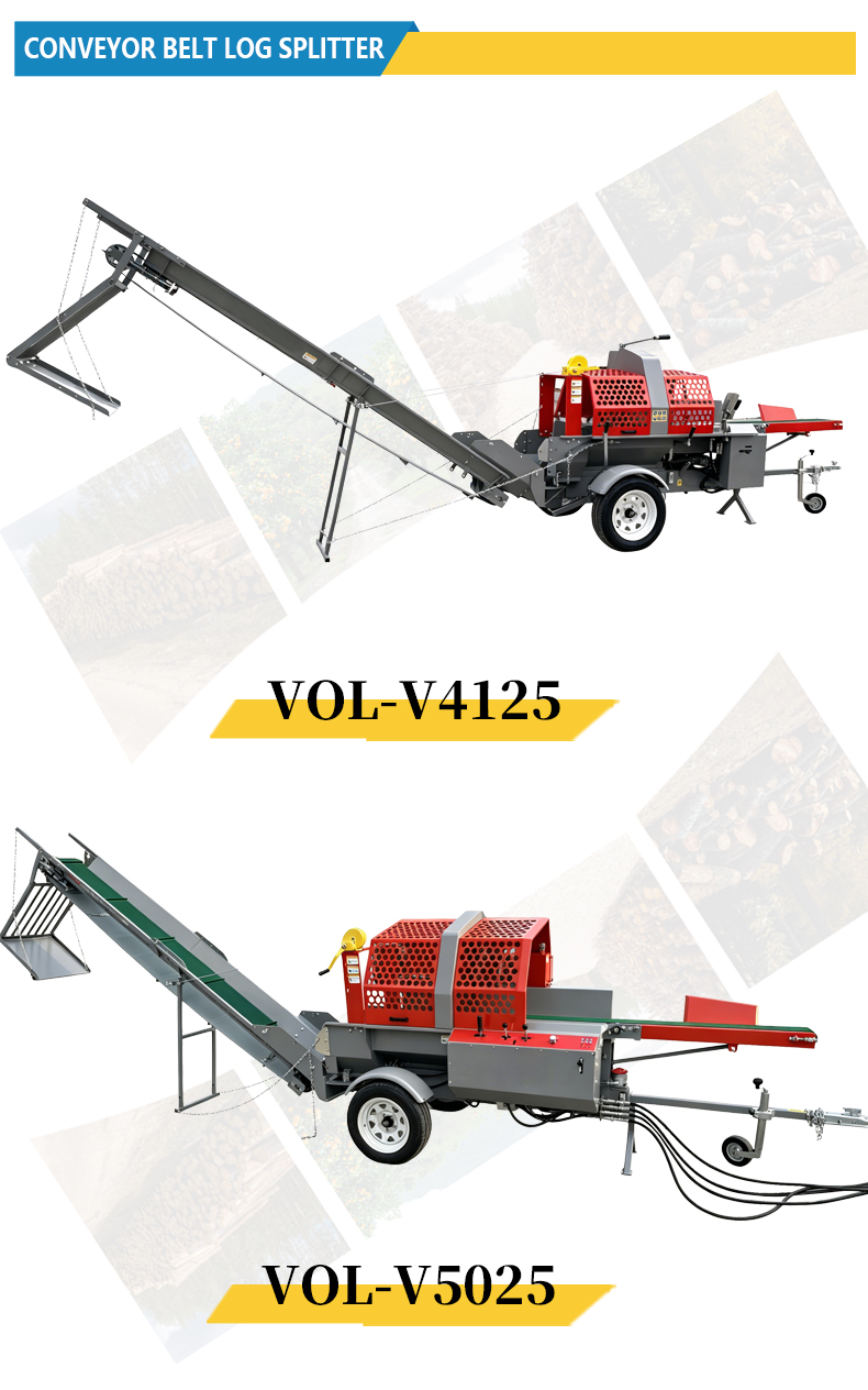 25T 반자동 유압식 장작 분할기 V4125 안정적인  - Heavy Equipment Processor 리뷰 및 가격