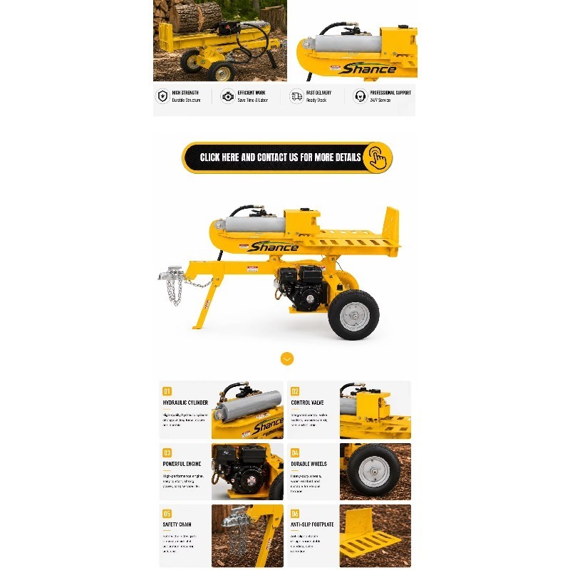 전기 유압식 통나무 분할기 35톤 헤비듀티 목재 절단기 - Heavy Equipment Processor 리뷰 및 가격