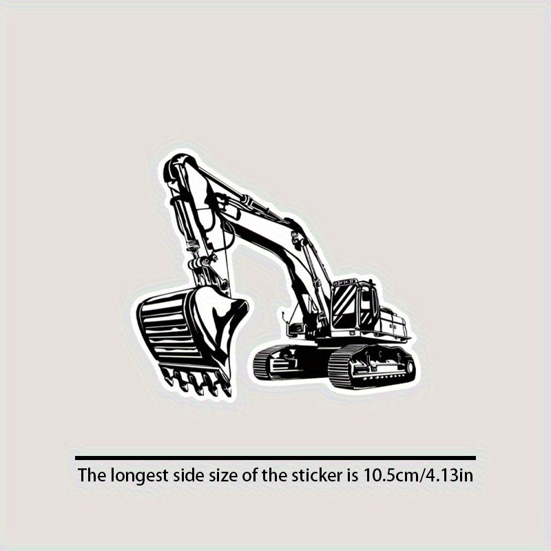 흑백 만화 굴착기 비닐 스티커, 자동차, 노트북, 창문 - Heavy Equipment Stickers 리뷰 및 가격