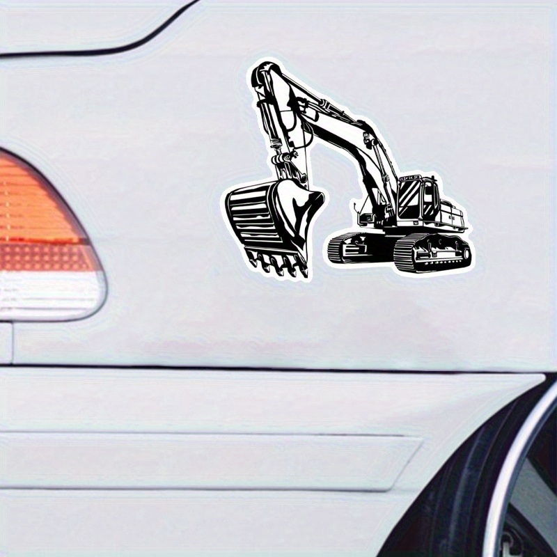 흑백 만화 굴착기 비닐 스티커, 자동차, 노트북, 창문 - Heavy Equipment Stickers 리뷰 및 가격